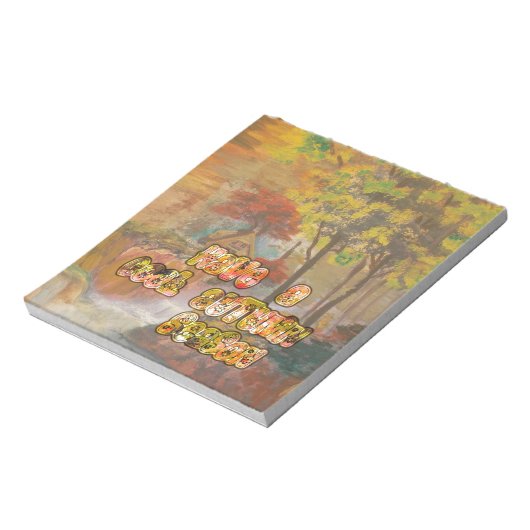 Coole Herbstsaison Vintage Kunst drucken Notizblock (Rotiert)