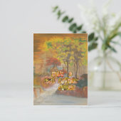 Coole Herbstsaison Vintage Kunst drucken Postkarte (Stehend Vorderseite)