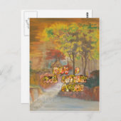Coole Herbstsaison Vintage Kunst drucken Postkarte (Vorne/Hinten)