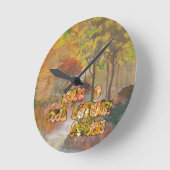 Coole Herbstsaison Vintage Kunst drucken Runde Wanduhr (Winkel)