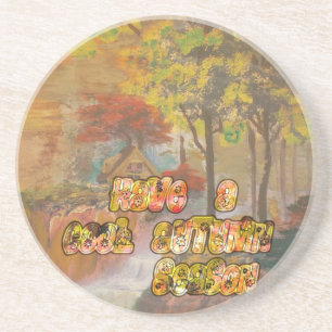 Coole Herbstsaison Vintage Kunst drucken Sandstein Untersetzer