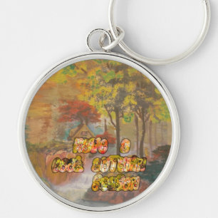 Coole Herbstsaison Vintage Kunst drucken Schlüsselanhänger
