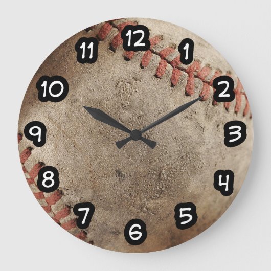 Coole Herrenbaseballmauer Große Wanduhr (Vorderseite)