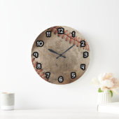 Coole Herrenbaseballmauer Große Wanduhr (Zuhause)