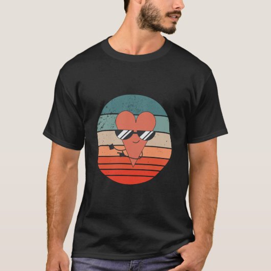 Coole Herzbrille Emoticon T-Shirt (Vorderseite)