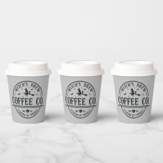 coole Hexen brauen Kaffee Halloween-Party Pappbecher