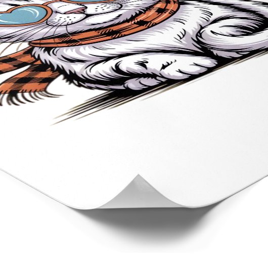 Coole Hexenkatze - Niedliches Halloween Kitty mit Poster (Ecke)