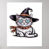 Coole Hexenkatze - Niedliches Halloween Kitty mit Poster (Vorne)