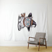 Coole Hexenkatze - Niedliches Halloween Kitty mit  Wandteppich (Beispiel (Horizontal))