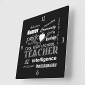 Coole Highschool Lehrer-Attribute+Apple Quadratische Wanduhr (Winkel)