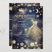 Coole Himmelskleidsterne Einladung (Vorne/Hinten)