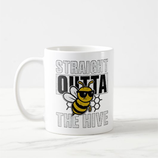 Coole Hip Hop Bee Grafik Kaffeetasse (Links)