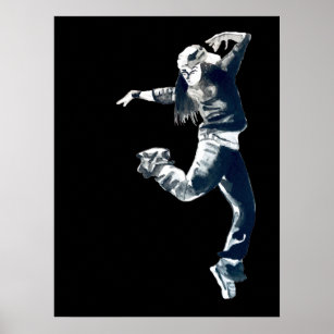 Coole Hip Hop Dancer Girl Illustration Poster
