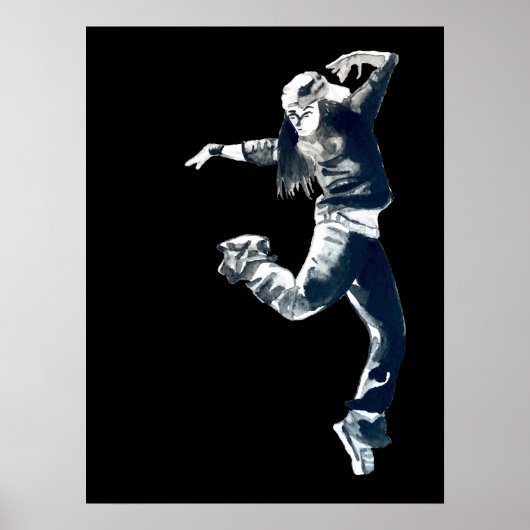 Coole Hip Hop Dancer Girl Illustration Poster (Vorne)