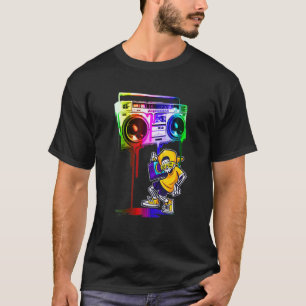 Coole Hip Hop Niedliche Musik Skull Boombox Funny T-Shirt