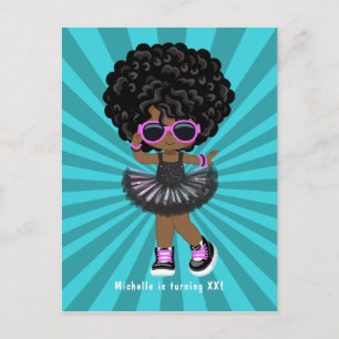 Coole Hip-Hop-Rap-Tutu-Geburtstagsfeier für Mädche Postkarte