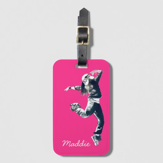 Coole Hip Hop Tänzerkunst Gepäckanhänger (Vorderseite Vertikal)