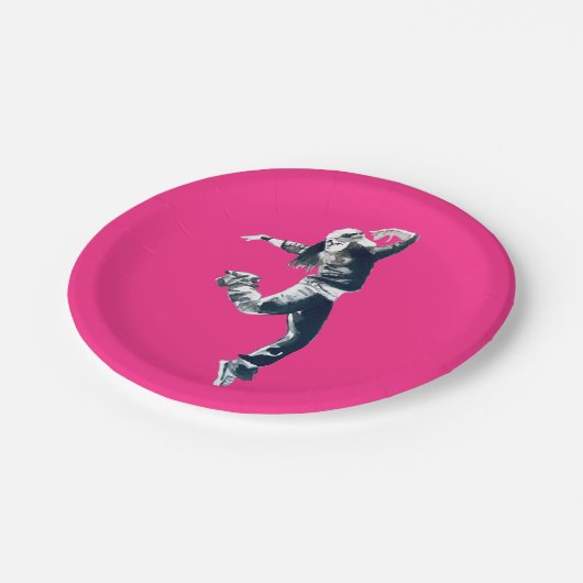 Coole Hip Hop Tänzerkunst Pappteller (Schrägansicht)