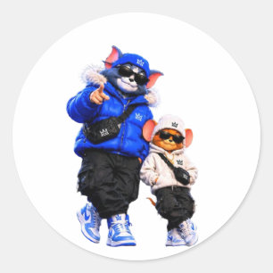 Coole Hip-Hop-Tier-Vinyl-Aufkleber Urban Streetw Runder Aufkleber