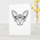 Coole Hippie Sphynx Katze Siamische Katzenperserbr Karte (Gelbe Blume)