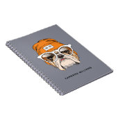 Coole Hipster-Bulldogge | addieren Ihren Namen Notizblock (Rechte Seite)