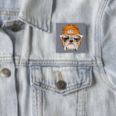 Coole Hipster-Bulldogge Button (Beispiel)