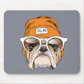 Coole Hipster-Bulldogge Mousepad (Vorne)