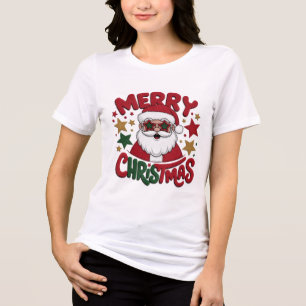 Coole Hipster-Weihnachtsmann-Sonnenbrille Retro-Ge Tri-Blend Shirt