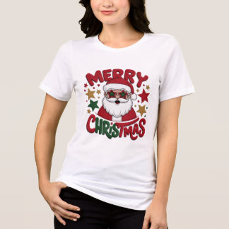 Coole Hipster-Weihnachtsmann-Sonnenbrille Retro-Ge Tri-Blend Shirt
