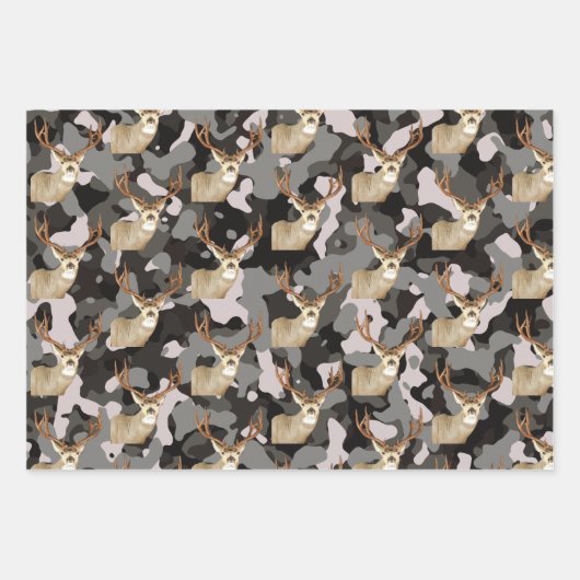 Coole Hirschknock-Camouflage Fischen Männer Geschenkpapier Set (Vorderseite 2)