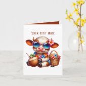 Coole Hochlandkuh Karte (Gelbe Blume)