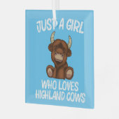 coole Hochlandkuhmädchen Jungs schottische Kuh Ornament Aus Glas (Vorderseite links)