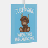 coole Hochlandkuhmädchen Jungs schottische Kuh Ornament Aus Glas (Vorderseite Rechts)