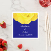 Coole Hochzeit der Gelben Rose Navy mit Blütenblum Serviette (Beispiel)