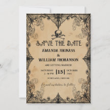 coole Hochzeit Vintager Horror Gothic Save the Dat