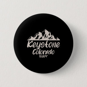 Coole Höhenlage Keystone Colorado T-Shirt Skifahre Button