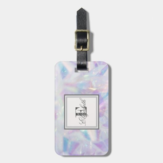 Coole Holografie, Diamant-Monogramm-Personalisiert Gepäckanhänger (Vorderseite vertikal)