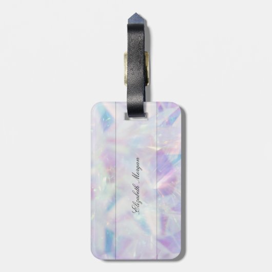 Coole Holografie, Diamant-Monogramm-Personalisiert Gepäckanhänger (Rückseite vertikal)