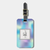 Coole holografische, monogramm-Personalisierte Gepäckanhänger (Vorderseite vertikal)