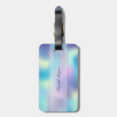 Coole holografische, monogramm-Personalisierte Gepäckanhänger (Rückseite vertikal)