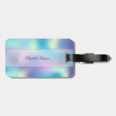 Coole holografische, monogramm-Personalisierte Gepäckanhänger (Rückseite horizontal)