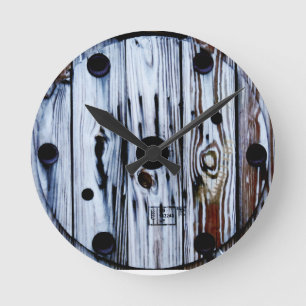 COOLE Holzstruktur Runde Wanduhr