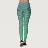 Coole horizontale grüne Streifen blaue glänzende T Leggings (Rückseite)