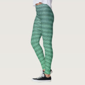 Coole horizontale grüne Streifen blaue glänzende T Leggings (Links)
