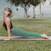 Coole horizontale grüne Streifen blaue glänzende T Leggings