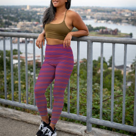 Coole, horizontale, rote Streifen Leggings