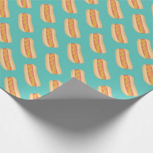 Coole Hot-dogs Geschenkpapier (Ecke)