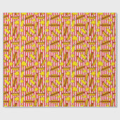 Coole Hot Dogs Mustard Splashes Rote Streifen Geschenkpapier (Flach)