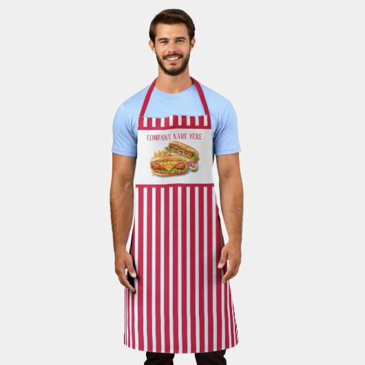 Coole Hotdog-Anbieter fügen Text hinzu Schürze (Getragen)