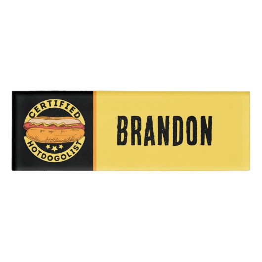 Coole Hotdog-Anbieter oder Unternehmen Namenschild (Vorderseite)